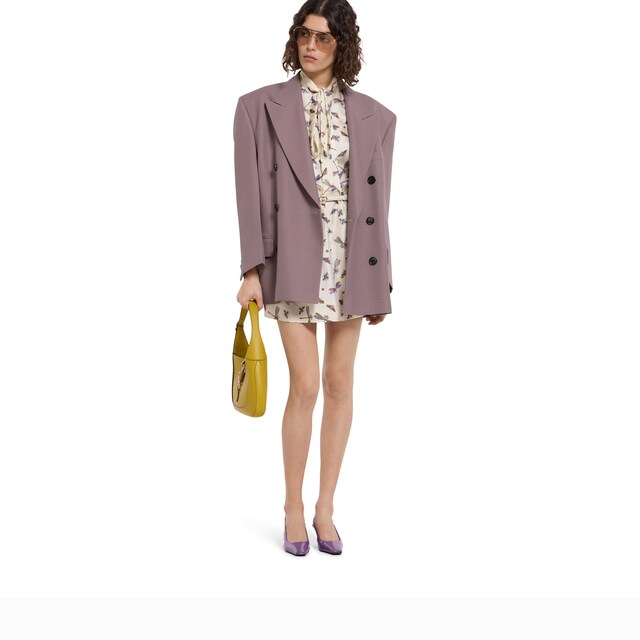 Printed silk twill dress - image 4