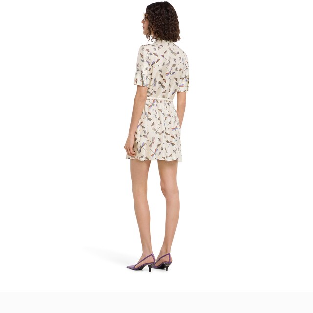 Printed silk twill dress - image 2