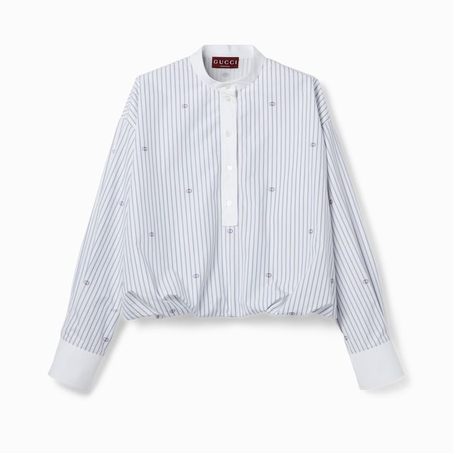 Interlocking G thin pinstripe cotton shirt