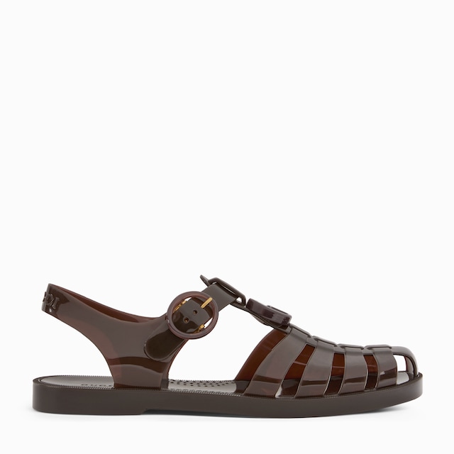 Sandalia de piel con Doble G para mujer