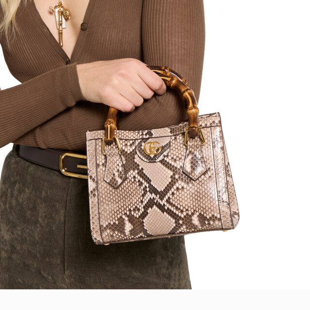 Gucci Diana python small tote bag