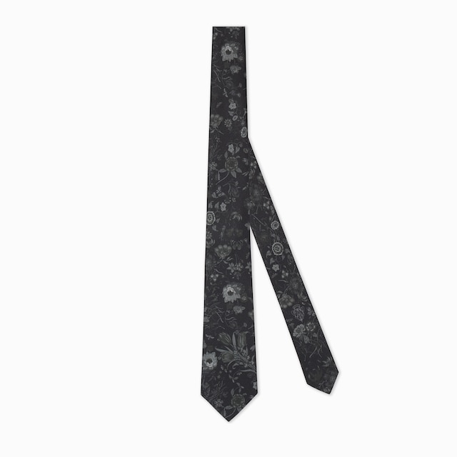 프린트 실크 타이