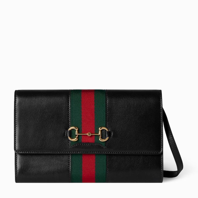 Portefeuille Gucci Horsebit Web à bandoulière