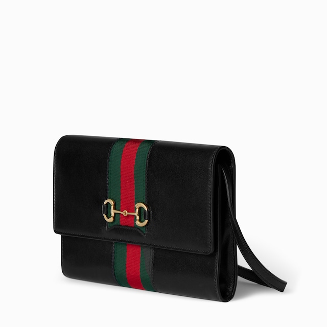 Portefeuille Gucci Horsebit Web à bandoulière