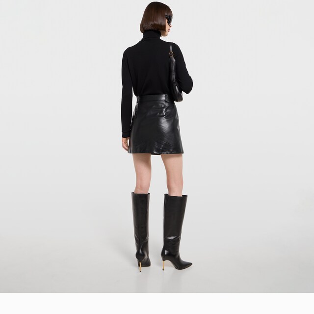 Leather mini skirt