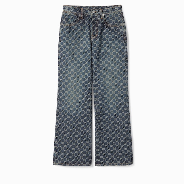 กางเกง GG cotton denim jacquard pant