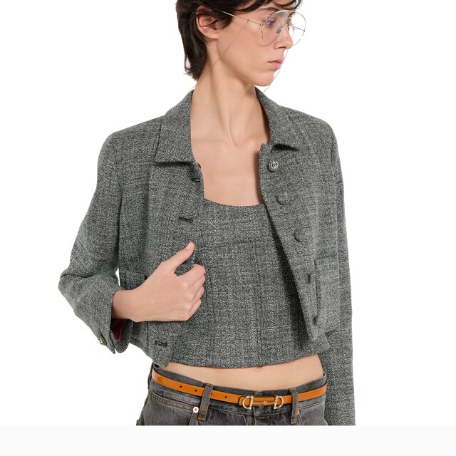 Wool grisaille top - image 4