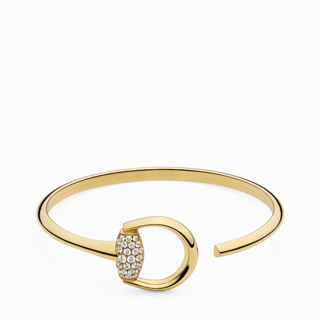Gucci Horsebit diamond 18k bangle bracelet