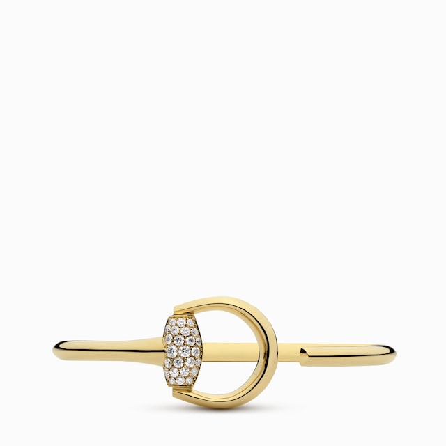 Gucci Horsebit diamond 18k bangle bracelet
