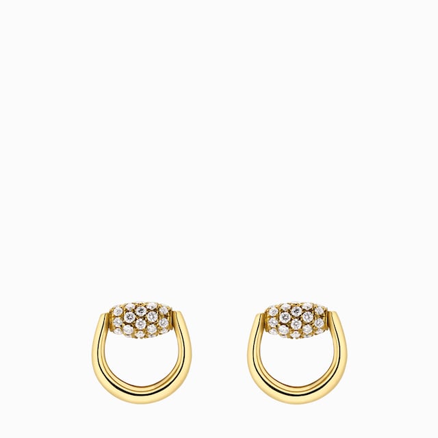 Gucci Horsebit diamond 18k stud earrings