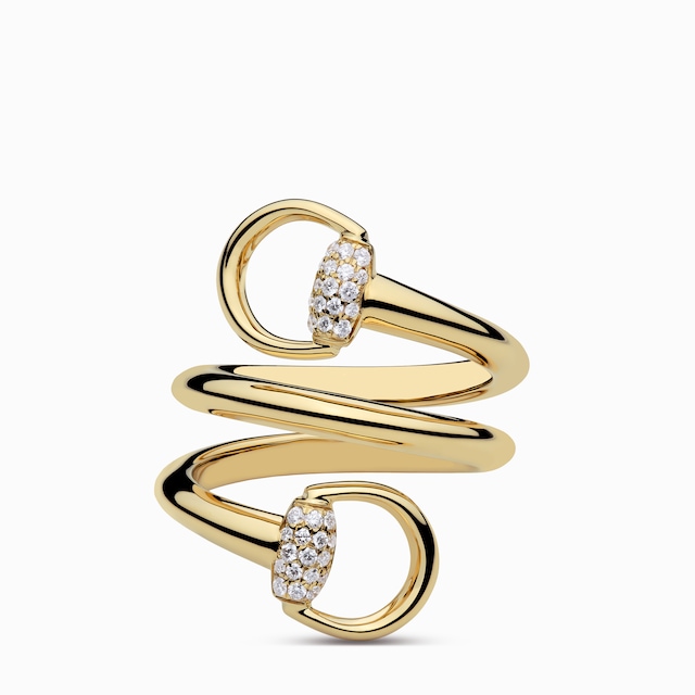 Gucci Horsebit diamond 18k contrarié ring