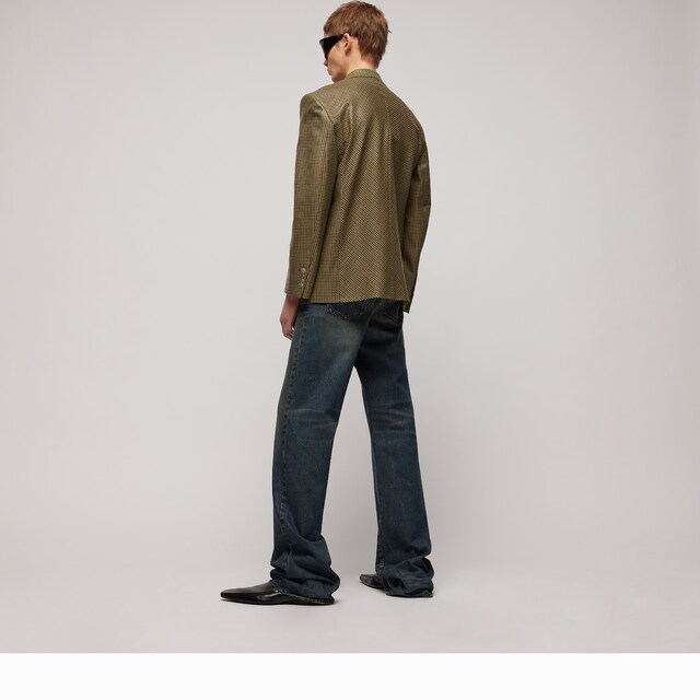 Gingham wool double-breasted jacket - image 5