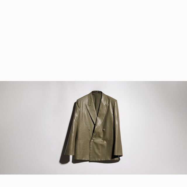 Gingham wool double-breasted jacket - image 2