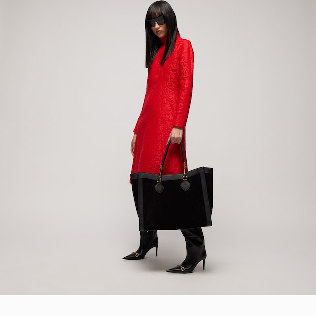 Floral wool brocade dress - image 5