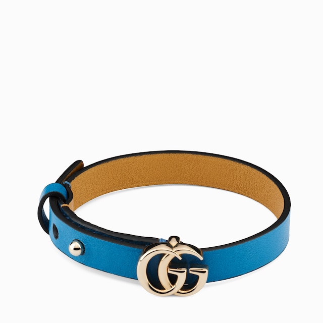Leather bracelet with Double G
