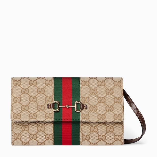 [구찌 홀스빗] 웹 스트랩 지갑