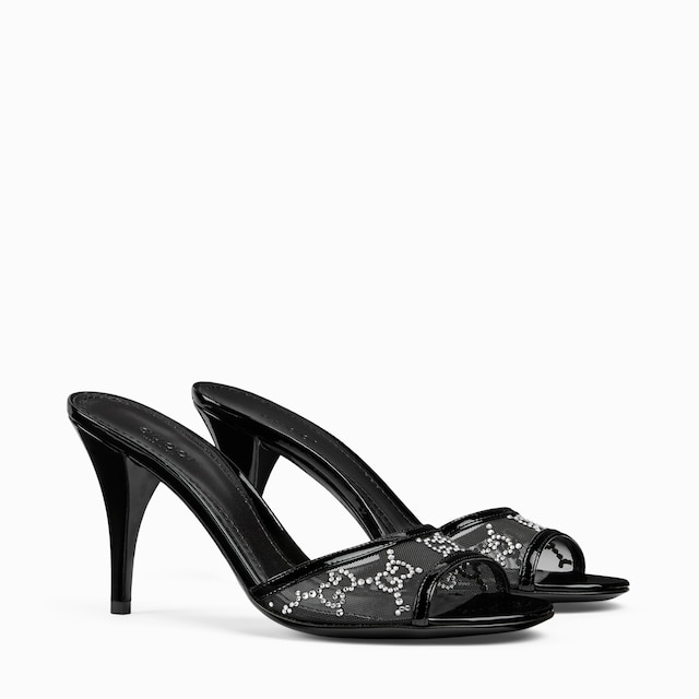 Women's crystal slide sandal with Horsebit