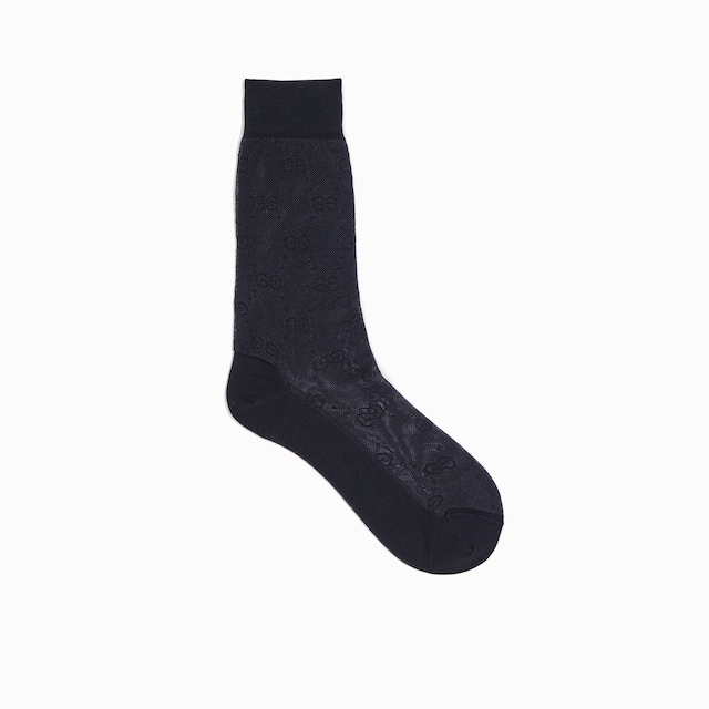 GG knit silk cotton socks