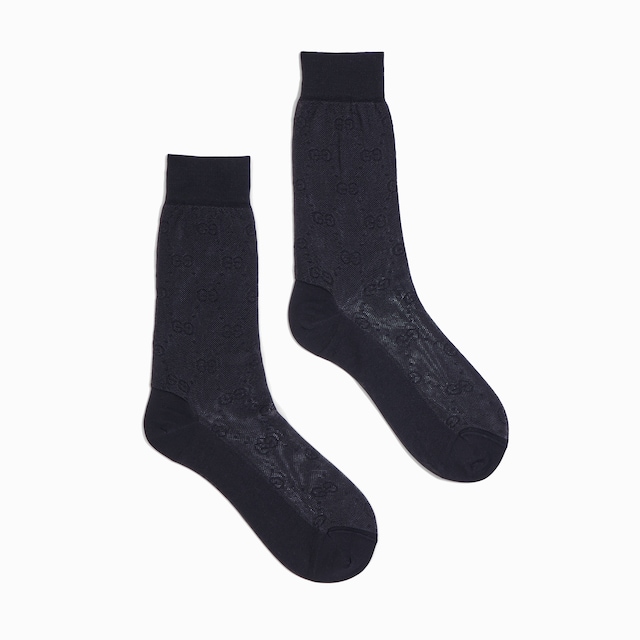 GG knit silk cotton socks