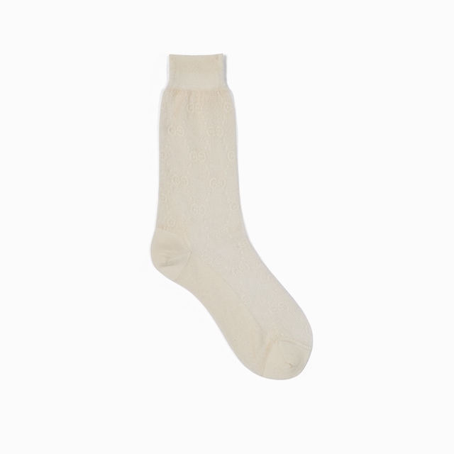 GG knit silk cotton socks