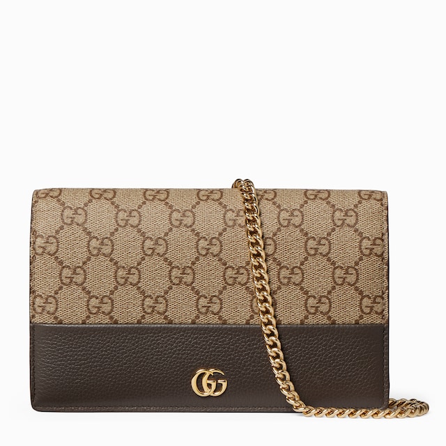 Bi-color GG Marmont wallet on chain