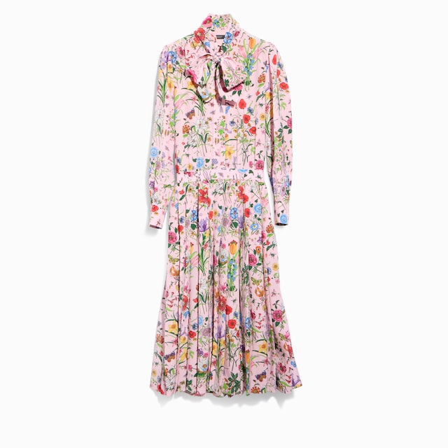 Robe chemisier en soie imprimée