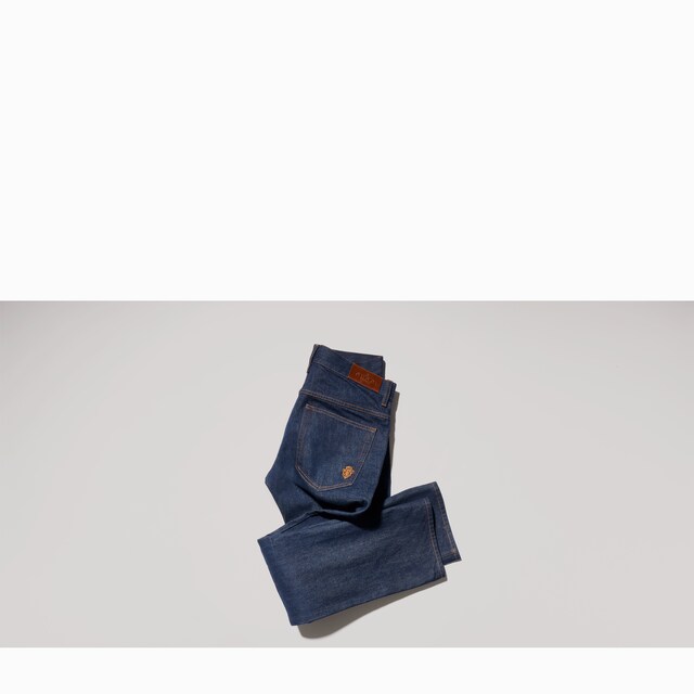 Cotton denim pants with embroidery - image 5