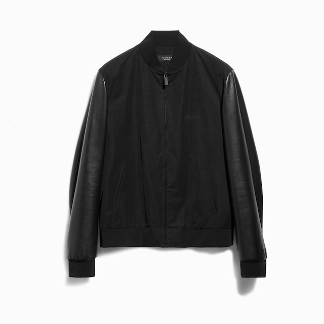 Bomberjacke aus samtigem Leder