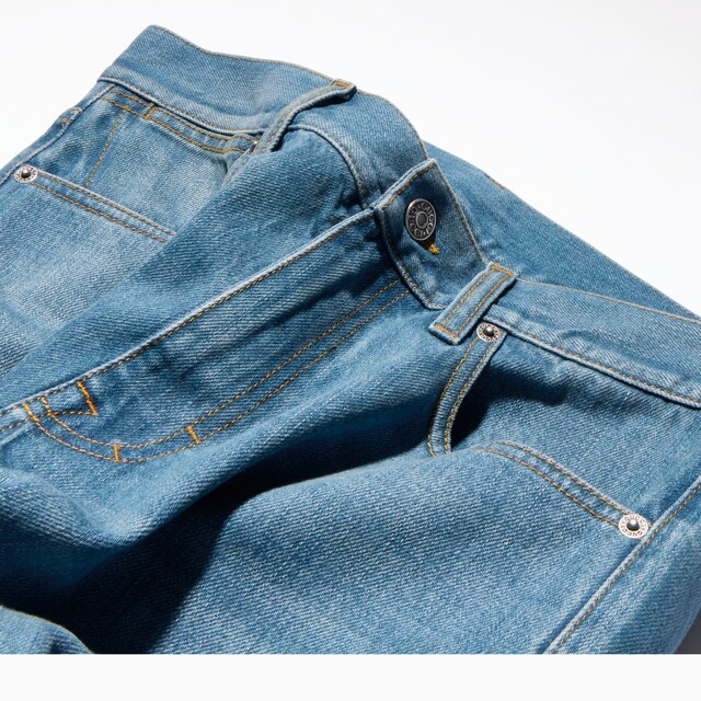 Bleached washed cotton denim pants - image 2