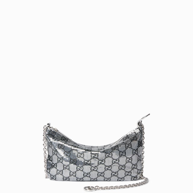 Metallic evening bag with charm