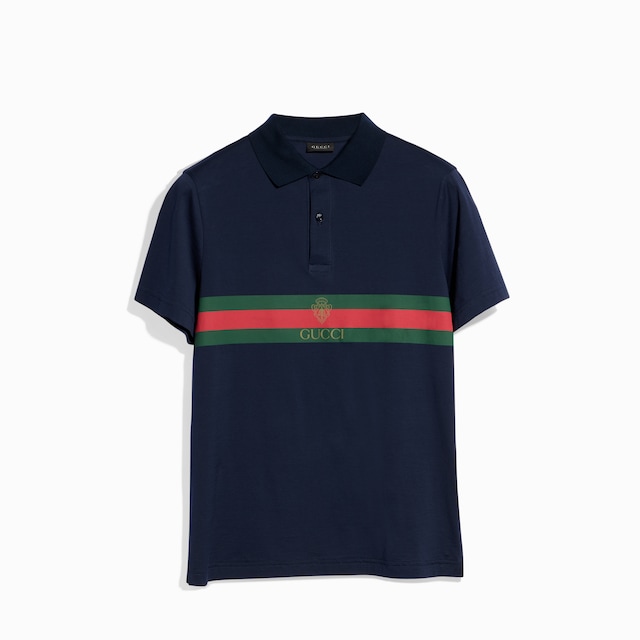 Cotton jersey polo shirt with Web