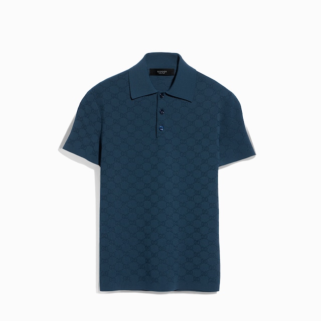 Technical GG jacquard fabric polo shirt