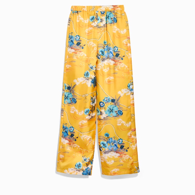 Printed silk twill leisure pants