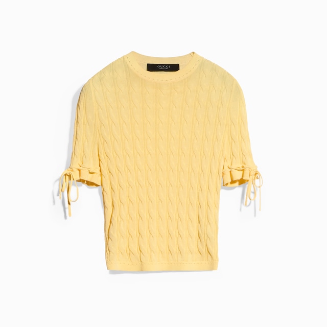 Braided cotton blend top
