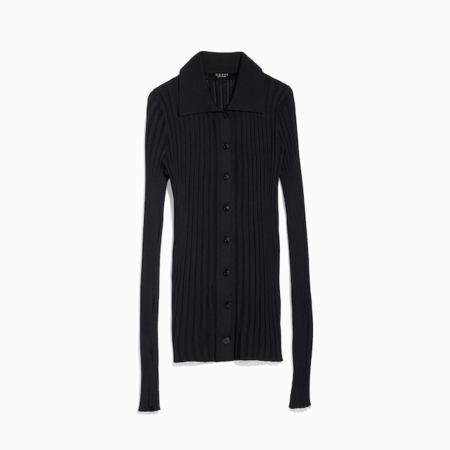Cardigan in viscosa a coste fine