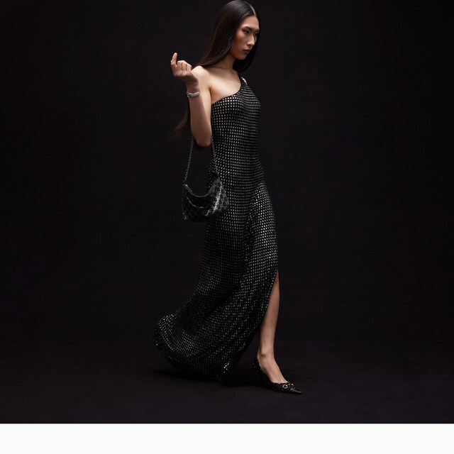 Embroidered jersey long dress - image 5