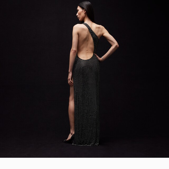 Embroidered jersey long dress - image 4