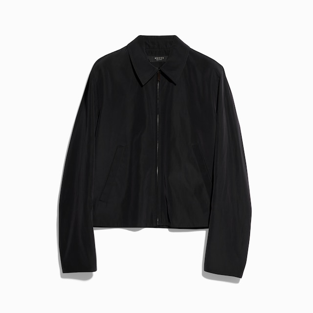 Cotton acetate faille zip jacket