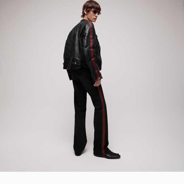 Buffalo leather biker jacket with Web - image 4