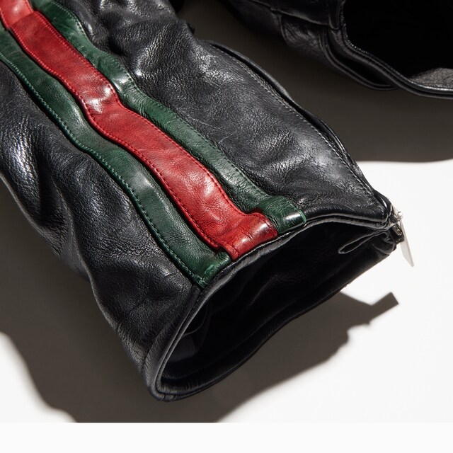 Buffalo leather biker jacket with Web - image 2