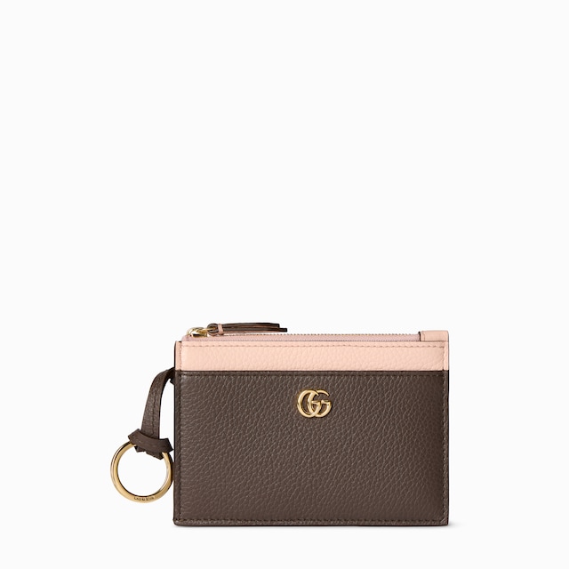 Bi-color GG Marmont zip key pouch