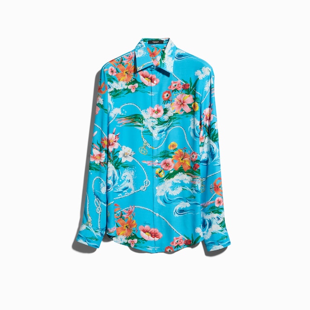 Printed fluid fabric shirt