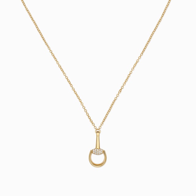 Gucci Horsebit diamond 18k pendant necklace