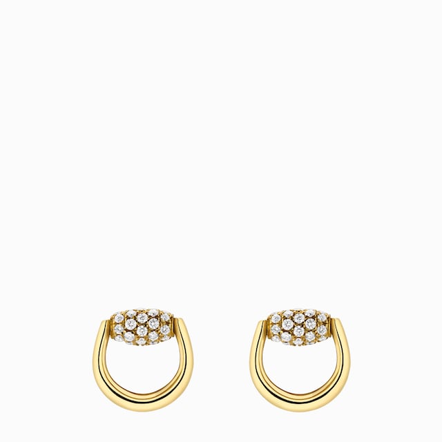 Gucci Horsebit diamond 18k stud earrings