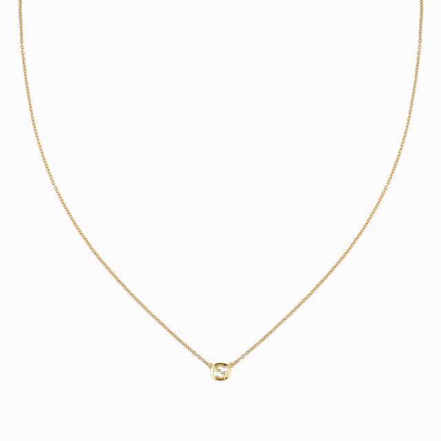 Gucci Interlocking系列18K金吊坠项链