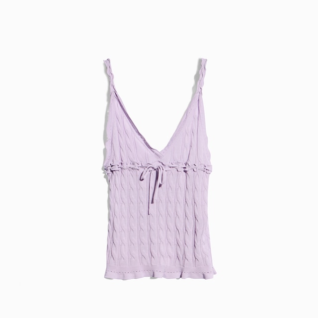 Braided cotton blend top