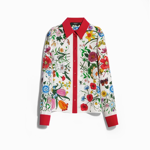 Printed silk shirt