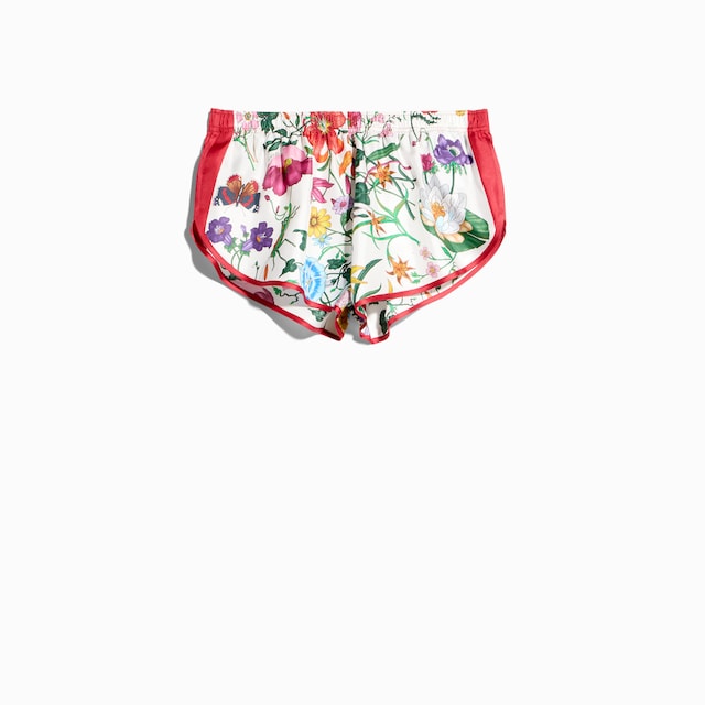 Printed silk shorts