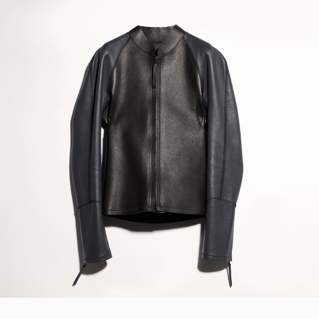 Grainy leather zip jacket - image 5