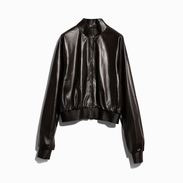 Soft nappa leather bomber jacket